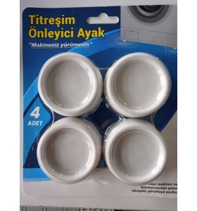 Çamaşır Makinesi Kayma Önleyici Takoz Beyaz - 8 Adet (2 Tkm)